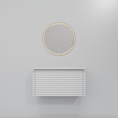 Тумба с раковиной+зеркало Art Decco Jacqueline (Жаклин) AJC08W34S1M0 80x45x40 подвесная цвет белый - фото 4