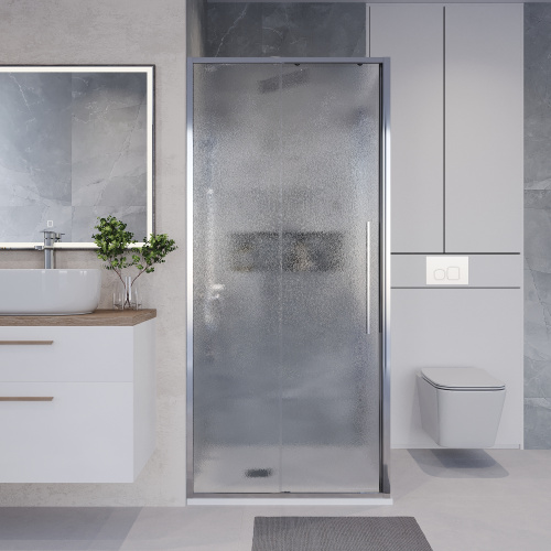 Душевой уголок Niagara Nova NG-65-9CH-CH80-34 90х80 стекло шиншилла профиль хром глянцевый без поддона - фото 4