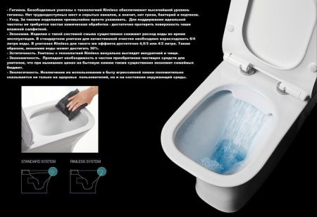 Унитаз приставной Cerutti SPA CT7842 белый с сиденьем микролифт безободковый каскадный смыв