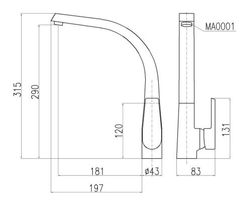 Смеситель для кухни RavSlezak V819.5 на мойку хром - фото 2