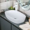 Раковина из сантехнического фарфора Melana A500A-805 60х40 накладная цвет белый без отверстий под смеситель