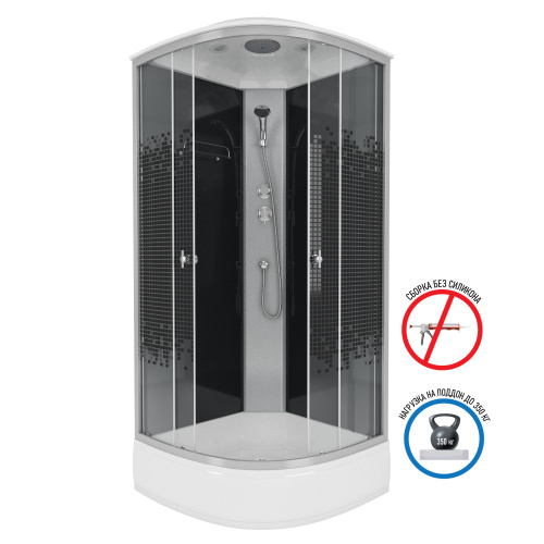 Душевая кабина Niagara Eco 3504 90х90 четверть круга с крышей ориентация универсальная