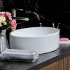 Раковина из сантехнического фарфора Melana 7151-805 50х40 накладная цвет белый без отверстий под смеситель