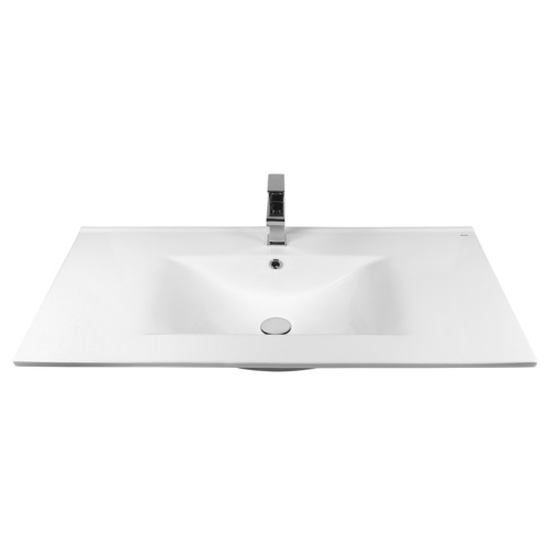 Раковина из сантехнического фарфора Bond Cube S05-1000 100х46 встраиваемая цвет белый глянцевый 1 отверстие под смеситель - фото 2