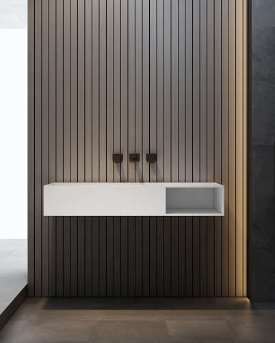 Тумба с раковиной Abber AS2640-1.2 R 120х46х20 подвесная цвет белый матовый - фото 4