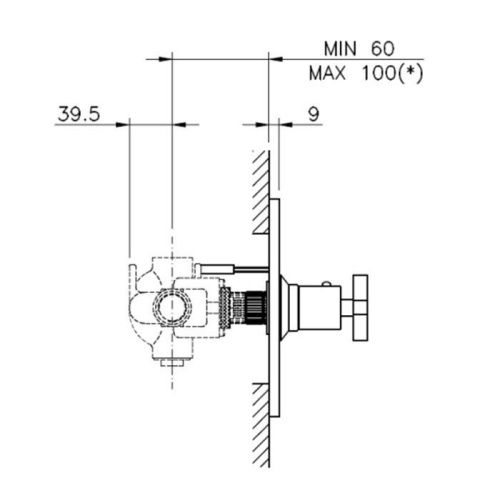 Смеситель для душа Nicolazzi Termostatico 4914BZ18 встраиваемый в стену бронза (внешняя часть) с термостатом - фото 2