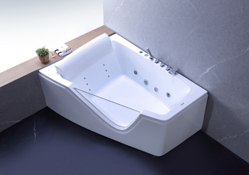 Ванна акриловая гидромассажная Gemy G9056 B L 170х130 пристенная асимметричная с каркасом - фото 2