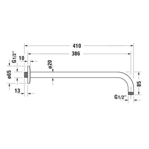 Держатель для верхнего душа Duravit Showers UV0670028046 черный матовый - фото 2