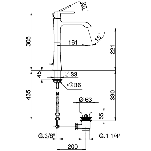 Смеситель Cisal Cherie CX0012206T на биде хром - фото 2