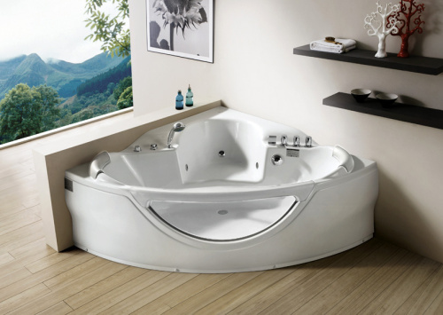 Ванна акриловая гидромассажная Gemy G9025 II B 155х155 угловая четверть круга с каркасом - фото 2