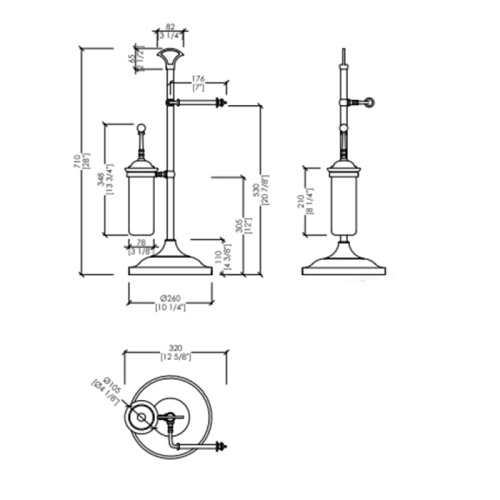 Стойка с аксессуарами для ванной Devon Devon Single SL12CR - фото 2