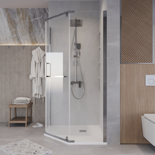 Душевой уголок Grossman Pragma 302.K33.03.1010.10.00 100х100 стекло прозрачное профиль хром глянцевый без поддона - фото 4