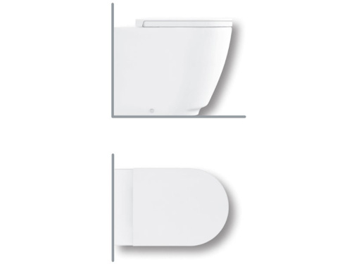 Чаша унитаза приставная Hatria FUSION A0Y1ZA25 цвет белый матовый без сиденья безободковая душевой смыв