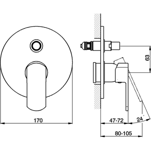 Смеситель для душа Cisal Roadster RR00210021 встраиваемый в стену хром (внешняя часть) - фото 2
