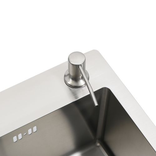 Кухонная мойка Melana ProfLine MLN-R5050H+дозатор 50х50 цвет сатин поверхность матовая - фото 5