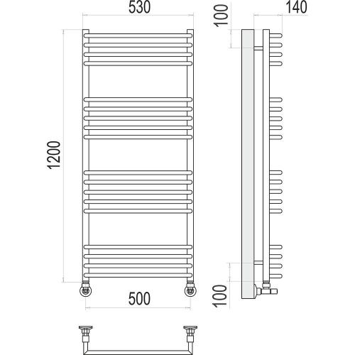 Полотенцесушитель Terminus 4670078513397 53х120 водяной хром - фото 3