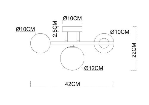 Бра Arte Lamp Gemini (Гемини) A2243PL-3BK - фото 3