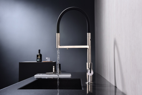 Смеситель для кухни Paulmark TORNADO To213402-BS на раковину никель - фото 3