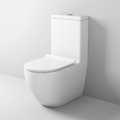 Унитаз напольный с бачком Grossman Style GR-4496S белый с сиденьем микролифт безободковый каскадный смыв - фото 2