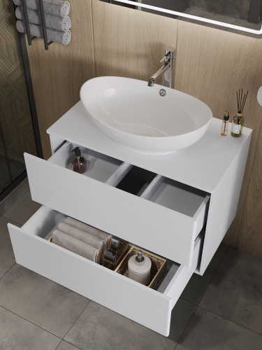 Тумба с раковиной Orange Otto Ot-75TuMDF+G56 75х41х72 цвет белый - фото 5