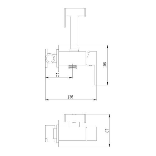 Гигиенический душ со смесителем Haiba HB5511-4 бронза - фото 3
