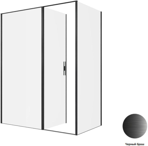 Душевой уголок Allen Brau Priority 3.31039.BBA + 3.31045.BBA 160х90 стекло прозрачное профиль черный без поддона - фото 3