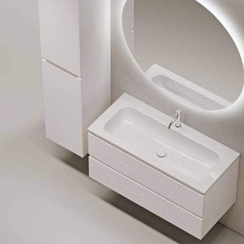Тумба под раковину Sancos FOLK FL100W 100х40 подвесная цвет белый - фото 4