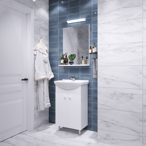 Тумба с раковиной и зеркалом Grossman Eco Line 106051-2 56х31х68 напольная цвет белый - фото 4