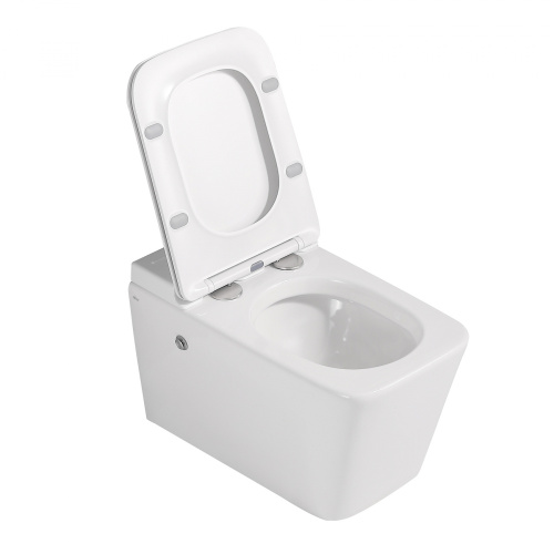 Унитаз подвесной Abber Rechteck AC1202P белый с сиденьем микролифт импульсный смыв - фото 4