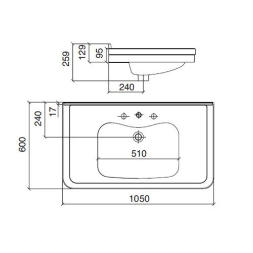 Консоль под раковину Sbordoni Neoclassica N703 105х60х76 напольная цвет хром - фото 2