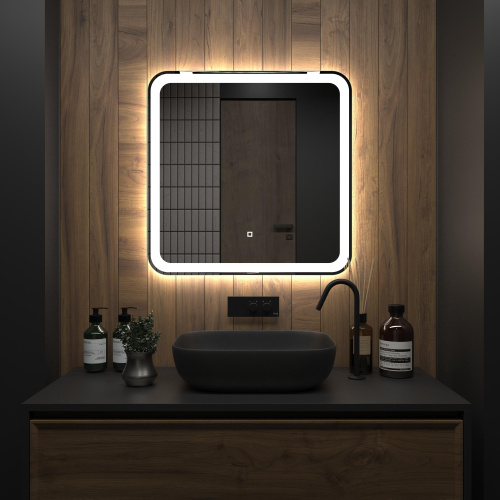 Зеркало в ванную Onika Магна 207046 70х70 цвет белый - фото 3