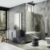 Душевая шторка на ванну Maybah Glass MGV-75-1ш 70х140 стекло тонированное профиль белый ориентация универсальная