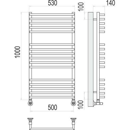 Полотенцесушитель Terminus 4670078513410 53х100 водяной хром - фото 3