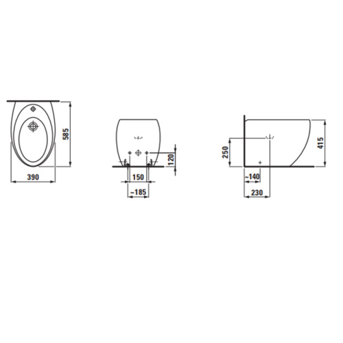 Биде Laufen Alessi One 8.3297.1.400.304.1 напольное - фото 2