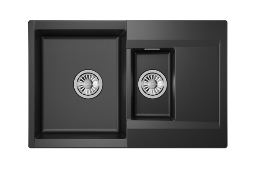 Кухонная мойка Granula 7808, ШВАРЦ 78х50 цвет черный поверхность матовая - фото 2