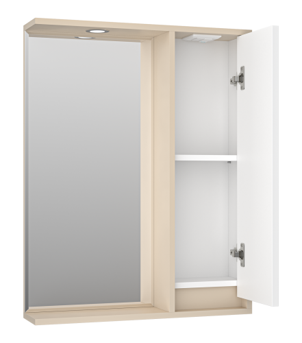 Зеркало-шкаф Brevita Balaton BAL-04065-03-01П 63х14х80 подвесной цвет белый/бежевый - фото 4