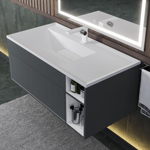 Тумба с раковиной Uperwood Lotus Premium 39340207465 100х50х44 цвет серый матовый - фото 5