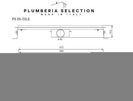 Душевой лоток Plumberia Selection PST IN-TILE PST90OB 90х5 золото