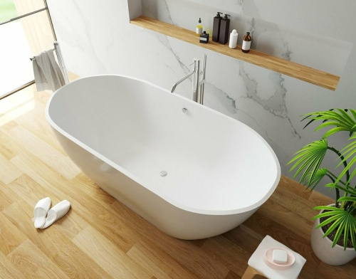 Ванна из литьевго мрамора Taliente Nemi NE18078 180х79 отдельностоящая овальная без каркаса - фото 5