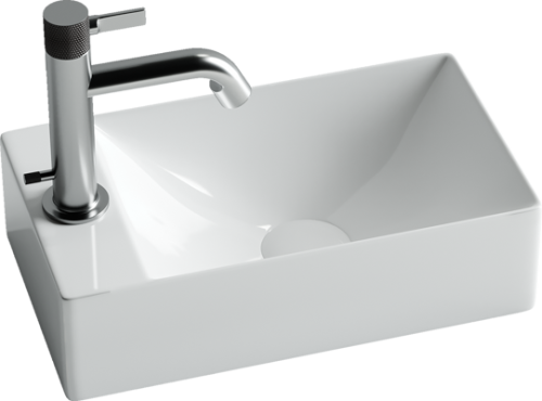 Раковина из сантехнического фарфора Ceramica Nova ELEMENT CN5008 38х22 подвесная цвет белый 1 отверстие под смеситель - фото 2