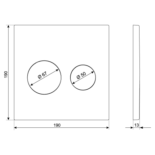 Клавиша смыва механическая KK POL UNI SPP/174/0/K цвет белый глянцевый - фото 2