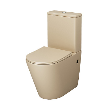 Унитаз напольный с бачком Grossman Color GR-4480BEMS бежевый матовый с сиденьем безободковый каскадный смыв