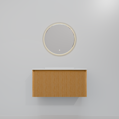 Тумба с раковиной+зеркало Art Decco Elizabeth (Элизабет) AEL08W11S1M0 80x45x40 подвесная цвет белый дуб - фото 4