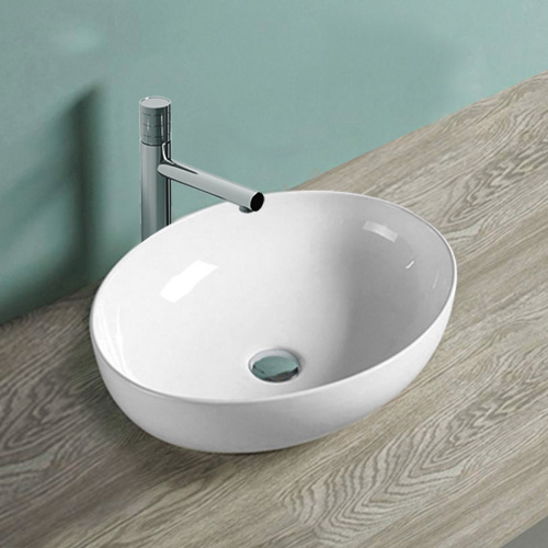 Раковина из сантехнического фарфора Vincea VBS-51552 40х52 накладная цвет белый без отверстий под смеситель