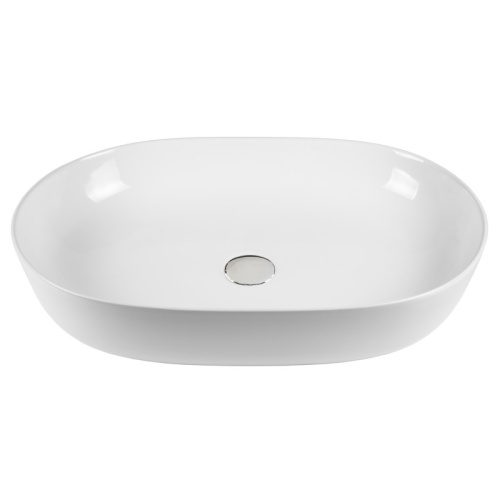 Раковина из сантехнического фарфора Bond Oval S51-600 61х43 накладная цвет белый глянцевый - фото 2