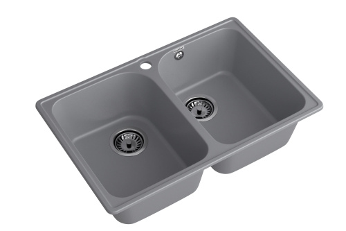 Кухонная мойка Granfest Quarz 15 темно-серый 74х48 цвет темно-серый поверхность матовая - фото 2