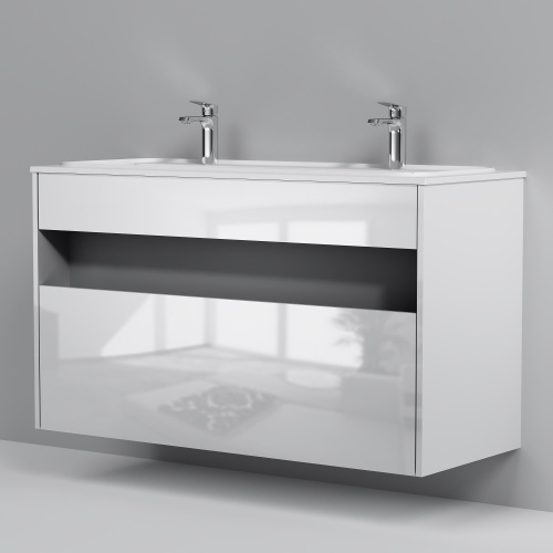 Тумба под раковину Am.Pm Func M8FFUX1201WG 121х49х70 подвесная цвет белый - фото 4