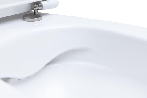 Унитаз приставной Allen Brau Fantasy 4.11007.20 белый с сиденьем микролифт безободковый каскадный смыв - фото 5