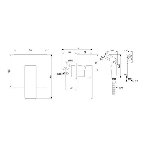 Гигиенический душ со смесителем Damixa Gala 537510000 хром - фото 5