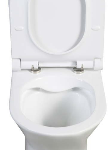 Унитаз напольный с бачком Agger AT07000 белый с сиденьем микролифт безободковый каскадный смыв - фото 3